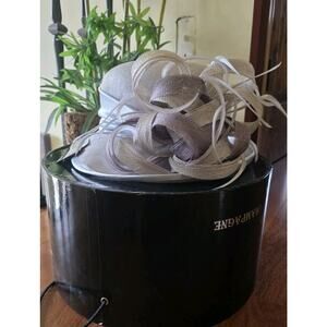 NIB Elite Champagne Silver And Gray Derby, Church Hate Feathers And Sash